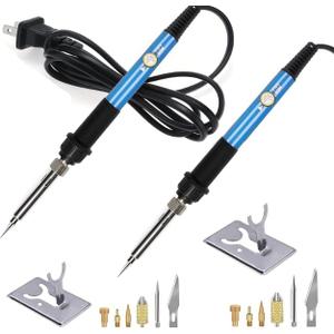 Wood Burning Kit, 2 Set WoodBurning Tool Adjustable Temperature 200~450  Pyrography Kit for Adults Beginners