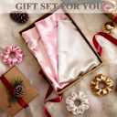 Standard Satin Pillowcase for Hair 2pc,Similar to Silk Pillow Cases,Easier Care Than Silk Pillowcase,Gifts for Women Men,Black,20x26 & Envelope Closure and 2 Satin Scrunchies