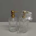 EMPO Clear Glass Soap Dispenser with ABS Plastic Pump, Crystal Lotion Dispensers for Kitchen Sink, Bathroom (2Pack Clear) (Standard)