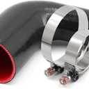 90 Degree ID 2 to 3 inches Elbow Silicone Reducer Coupler Hose 4 Ply Polyester Reinforcement with 2 Steel T Clamps for Intercooler Turbo Intake Pipe