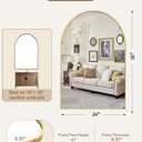 24x36 Inch Arched Bathroom Mirror, Wall Mounted Arch Vanity Mirror for Over Sink, Tempered Glass, Brushed Gold Aluminum Frame, for Bathroom Bedroom Entryway Living Room