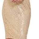 Kensie Womens Long Sleeve Keyhole Sequin Midi Dress (4, Gold)