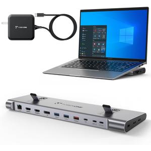 TobenONE USB-C Docking Station 3 Monitors & Dual Monitor,Laptop Dock Stand with 100W GaN III Charger, 2.5Gbps Ethernet,2 HDMI & DP (Single 4K@120Hz), 6 USB Ports for Dell/Hp/Lenovo