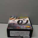 15 Ft Flexible Race Car Track (Daytona Blue) for Kids,Flex Track Starter Set Compatible with Hot Wheels and Diecast 1/64th Cars,Portable Racetrack Roll Up Race Track with 4 Racecars and Suction Cups