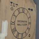 Large Wall Clock for Living Room Decor, Non Ticking Silent, Battery Operated Modern Vintage Wood Oversized Decorative Wall Clock for Bedroom Kitchen Farmhouse Office Decor (32inch, Antique Bronze Metal - Arabic Numerals)