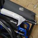 Drive Medical Blue Streak Lightweight Wheelchair - Portable Folding Mobility Aid - Swing-Away Footrests - Desk Arms - Durable Steel Frame - Easy Transport & Storage - 18-Inch Seat