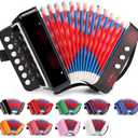 Kids Accordion, 10 Keys Control Mini Accordion Toy Gifts Easy to Play for kids Children Beginners Lightweight Musical Instrument Development Fit for 3 years and over(black)