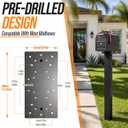 42.5 in Black Carbon Steel Mailbox Post, Outdoor Residential Mailbox Stand