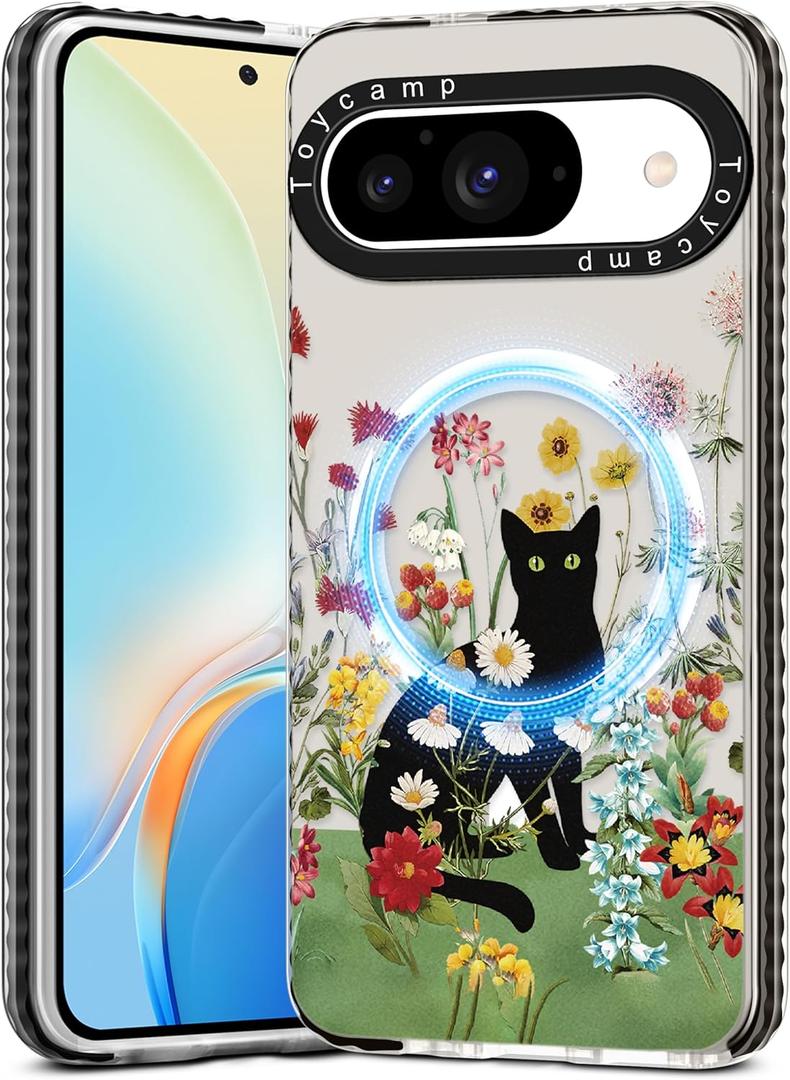 Toycamp for Pixel 9 Pro/Pixel 9 Case - Compatible with MagSafe Women Girls Cute Phone Cover Magnetic with Shockproof Protective Girly Pretty Designer for Google 9 Pro/Pixel 9 Cases, Cat