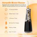 FlossJet Water Dental Flosser Cordless Oral Irrigator with 300ml 5 Tips 4 Modes USB Charger Portable Travle Irrigation Cleaner IPX7 Electric Irrigador Dental for Teeth Cleaning (Black)