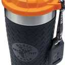 Klein Tools 55580 Stainless Steel Tumbler with Flip-top Lid, Insulated 20 oz. Tradesman's Double Wall Vacuum Mug, Slip-resistant Sleeve