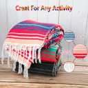 Peryiter 9 Pcs Mexican Blanket Bulk Large Yoga Blanket Striped Falsa with Fringed for Outdoor Beach Picnic Couch, 45 x 70 inch(Bright Colors)