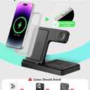 Wireless Charger iPhone Charging Station: 3 in 1 Charger Stand Multiple Devices for Apple - iPhone 17 16e 16 15 14 Pro Max 13 12 11 - Watch 10 9 8 7 6 5 4 3 2 SE and Ultra Series - Airpods 4 3 Pro (Black)