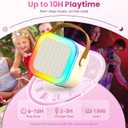 Mini Karaoke Machine for Kids Adults, 2026 TOP Birthday Gifts for Girls Boys 3,4,5,6,7,8+Year Old Toddler Toys, Portable Bluetooth Speaker with 2 Wireless Karaoke Microphones Player (Light Beige)