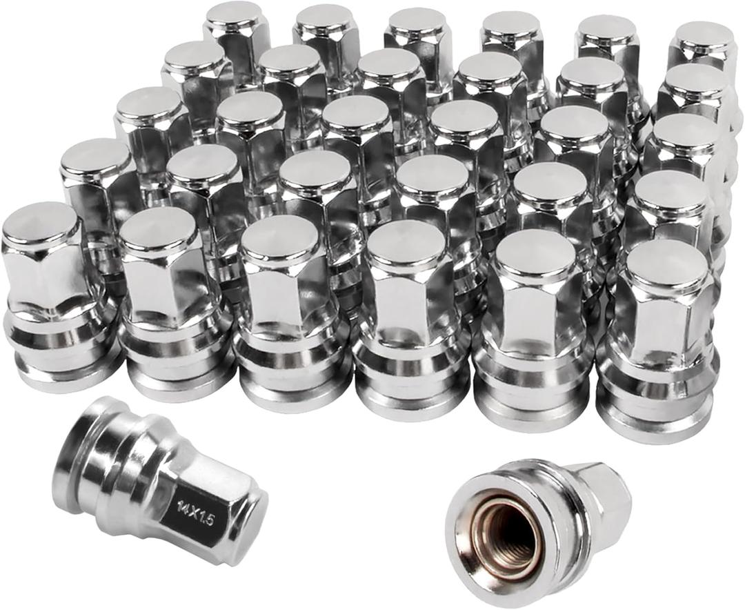 Pack of 32, 14x1.5mm 13/16" Hex Closed End Flat Washer Type Lug Nuts Replacement for 2003-2023 F250 F350 Super Duty