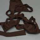 Women Thong Bikini Set Cheeky Halter Triangle String Two Piece Swimsuits Sexy Ruched Brazilian Bathing Suit (Small, Brown)