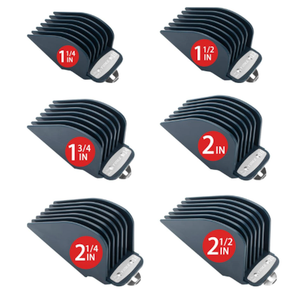 Yinke Clipper Guards Guides Combs for Wahl Hair Clippers with Metal Clip of Model 1.25 in & 1.5 in & 1.75 in & 2 in & 2.25 in & 2.5 in, Fits Most Full Size Wahl Trimmer (Blue-6 Pieces) 6pcs-blue