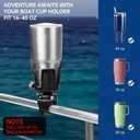 HITORHIKE Boat Cup Holder with Mount 2 Ways to Use Multifunctional Pontoon Cup Holders for Boats Rail Mount，Perfect for Fishing Lures,Knife and Other Accessories (Cup Holder x1+Rail Mount x1)