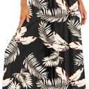 YOCUR Women Summer Beach Vacation Pants High Waisted Wide Leg Pants Printed Loose Flowy Casual Palazzo Lounge Trousers (X-Large, A02-floral Black)