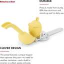 KitchenAid Citrus Juice Press Squeezer for Lemons and Limes with Seed Catcher and Pour Spout, Lemon, 8 Inch