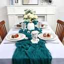 8 Pack Teal Cheesecloth Table Runner 10Ft Gauze Cheese Cloth Table Runner 120 Inch Boho Sheer Rustic Fabric for Holiday Decor Bridal Baby Shower Wedding Home Decoration