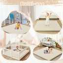 Waterproof Baby Play Mat for Floor Memory Foam 74 * 50 Cushion Playpen Playmat Tummy Time Crawling Mat Nursery Rug Thick Pad Create Soft & Safe Area for Infants,Toddler,Kids,Beige