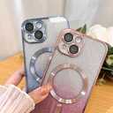 Case Fit for iPhone 14 (MagSafe Compatible) Camera Lens Protector Glitter Bling Plating Full Body Shockproof Protection Anti-Scratch Case for iPhone 14 6.1 Inch - Blue