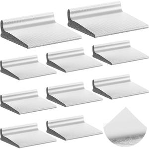 Pangda 10 Pcs Door Corner Seal, Self Adhesive Frame Door Corner Seals Raised Behind Weatherstripping for Noise Isolation and Weather Protection (Classic,White)