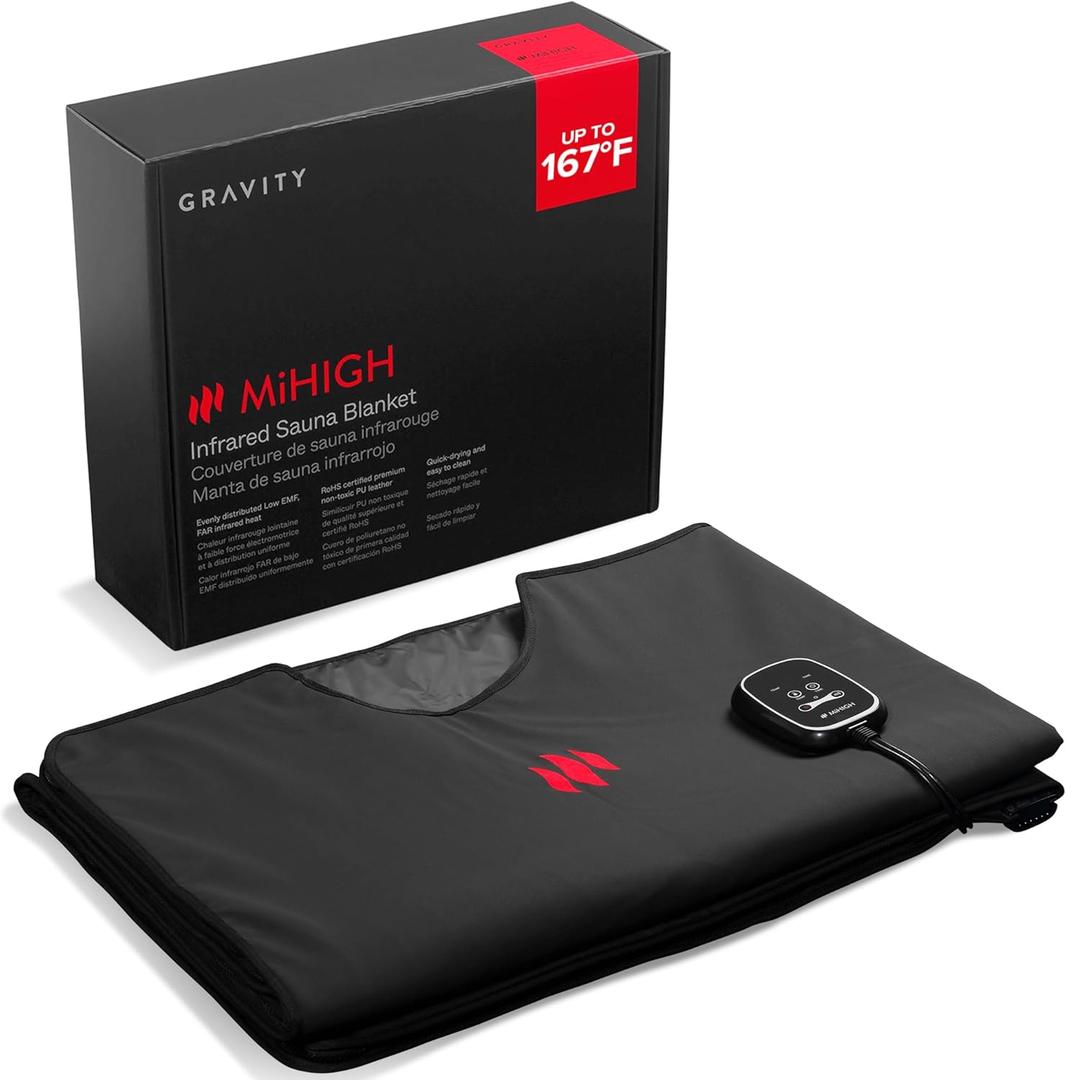 Portable Infrared Sauna Blanket - Indoor Personal Sauna for Home Supports Blood Flow & Circulation - Waterproof One-Person Sauna for Exercise Recovery, Detoxification, & General Wellbeing (Black)