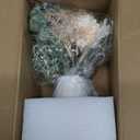 Mkono Small Artificial Flowers in Ceramic Vase 13.5" Centerpieces Coffee Table Decor, Silk Flower Arrangements for Home Decor Indoor Fake Flower Bouquet for Bathroom Dining Room Kitchen Champagne