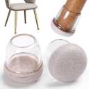 24 Pcs Silicone Chair Leg Floor Protectors for Hardwood Floors, Felt Furniture Pads Rubber Chair Leg Caps, Bar Stool Leg Floor Protectors, Anti-Scratch & Reduce Noise, Round(Clear, Fit: 0.75"-1.1")