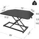 Aconcept 32 inch Black Corner Height Adjustable Standing Desk Converter, One-Click Sit to Stand up Desk Riser, Pre-Assembled for Dual Monitor and Laptop Workstation