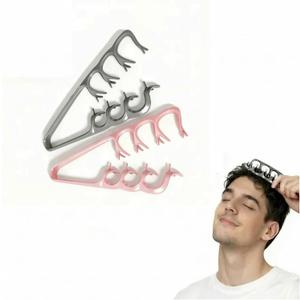 10-Finger Root Lifting Texture Hair Comb for Women & Men, Volumizing Scalp Shower Comb with Flexible Nylon Teeth, Wet & Dry Hair Tool for Fuller Looking VolumePink & Gray