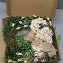 Hydrangea Wreath, 22 Inch Spring Wreath for Front Door, Summer Wreath with White Hydrangea, Greenery and Burlap Bow, Farmhouse Floral Door Wreath for Indoor Outdoor Wall Porch Dcor