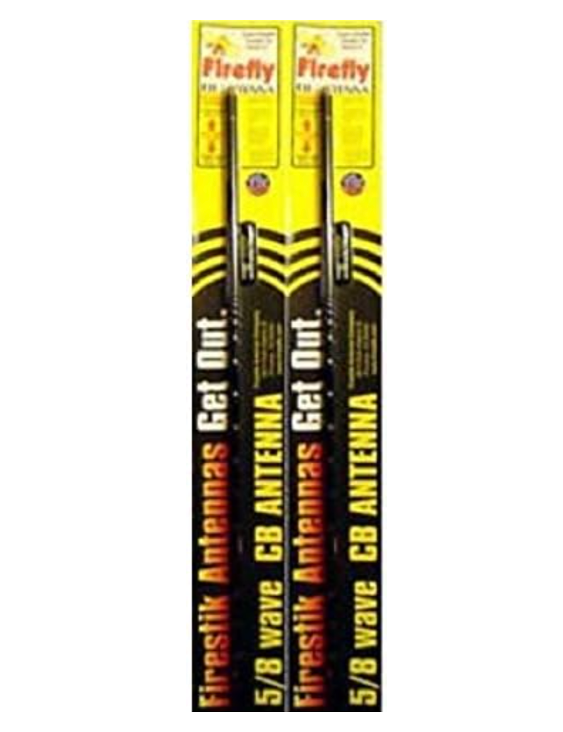 LOT of 2 Firestik FL4-B 4' Firefly TUNABLE TIP CB Radio Antenna (Black)