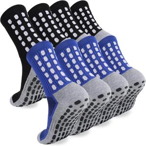 ZXOLDZX 2/4/6 Pairs Men's Soccer Socks Grip Pads Non Slip Football Baseball Soccer Socks for Men Women