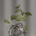 Green Leaf Shower Curtain Hooks,12Pcs Cute Plant Leaves Metal Rustproof Shower Curtain Rings,Spring Green Tree Floral Forest Nature Themed Home Bathroom Decor