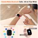 Smart Watch, 2.01" AMOLED Curved HD Full Touch Screen, Compatible with iOS & Android for Daily Workout Business Gift, Fitness Tracker with 24/7 Heart Rate/Sleep Monitor, IP68 Waterproof Watch Pink