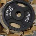 Fitvids Cast Iron 2-Inch Olympic Plate Weight Plate for Strength Training and Weightlifting, Multiple Sizes, 25Lbs