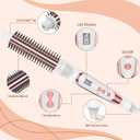 Thermal Brush 1 Inch Curling Iron Volumizing Heated Round Brush Ceramic Tourmaline Heated Hot, Multifunctional Styler Curling Wand (White, 1 inch)