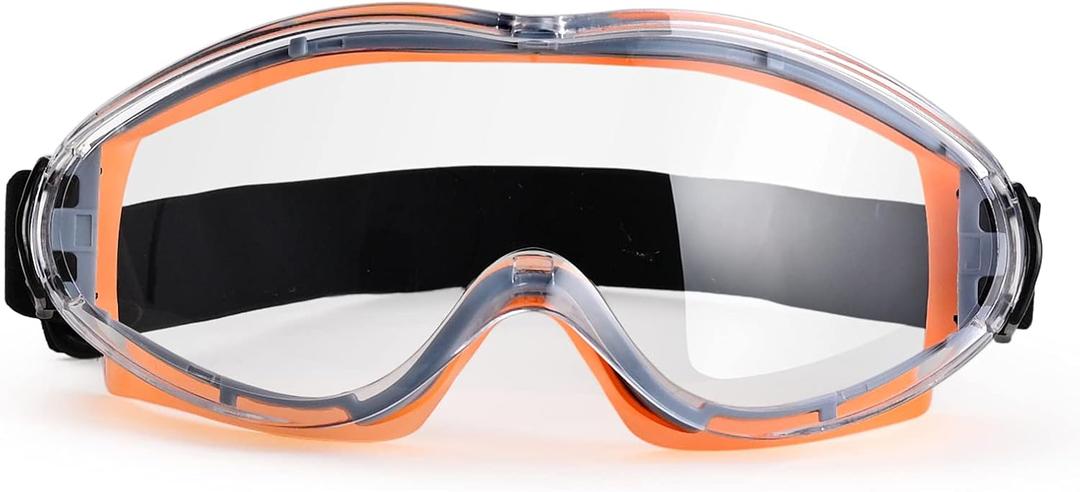 PACIFIC PPE Wide-Vision Safety Glasses, Eyewear with Anti-Fog and Anti-Scratch Wraparound Lenses, Adjustable Strap, Ideal for Chemistry Lab, Woodworking, Industry
