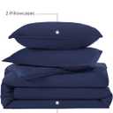 Litanika Navy Blue Comforter Set Full Size, 3 Pieces Boys Men Lightweight Solid Bedding Comforter Set, All Season Fluffy Down Alternative Bed Set (79x90In Comforter & 2 Pillowcases)