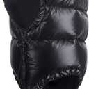 Winter Warm Ultralight Down Hood Waterproof Sleeping Bag Outdoor Camping Windproof Down Cap Hat with Storage Bag (Medium, Dark Black)