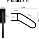 Black Hand Railings for Stairs Outdoor, U-Shaped Stair Railings for Outside Steps, Hand Railing for Stairs Indoor, Grab Bars for Wall, Porch Railing for Kids, Elderly, Pregnant Women, Disabled(1 Pack)