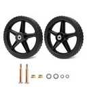 12 x 1.75 Inches Lawn Mower Wheels – Heavy-Duty Spoked Plastic Wheel with Diamond Tread For Push Mowers, Garden Carts, Hand Trucks, Pressure Washer and More (1/2-Inch Bore), 2 Pack