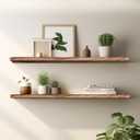 Floating Shelves 36 Inches Long, Set of 2 Solid Rustic Wood Wall Mounted Shelves, Wall Picture Ledge Shelf with Invisible Metal Brackets for Living Room, Bedroom, Bathroom, Carbonized Black