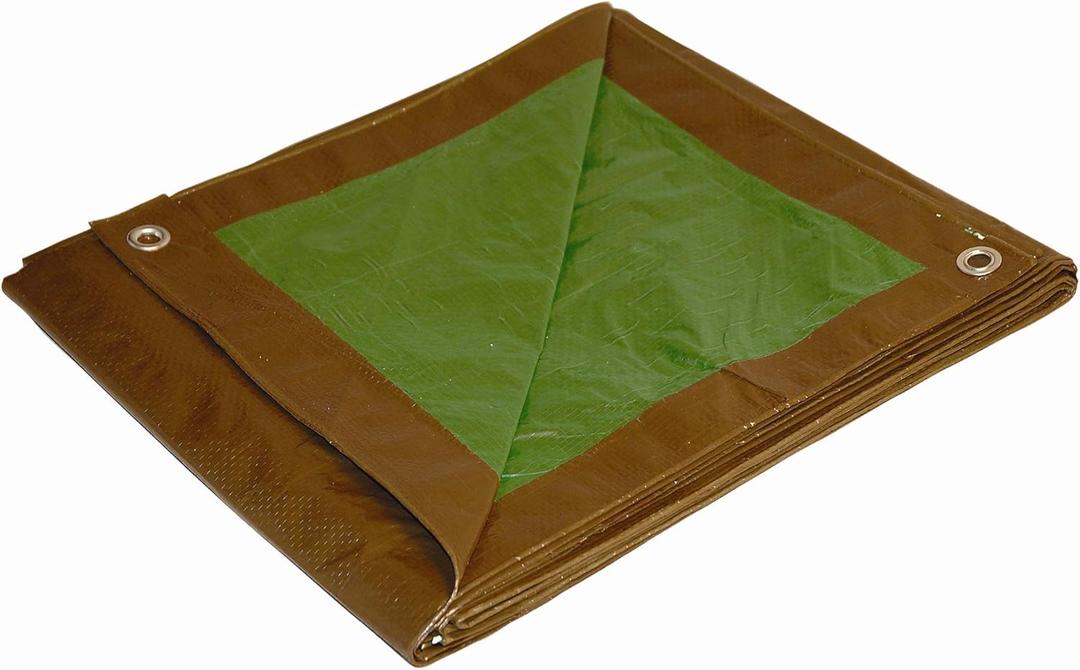 12' x 16' Foremost Tarp 11216 Brown/Green Dry Top Brown/Green 7-Mil Full Size Reversible Tarp