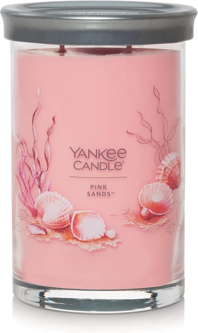 Yankee Candle Pink Sands Scented, Signature 20oz Large Tumbler -Wick Candle, Over 60 Hours of Burn Time