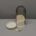 Makeup Brush Holder with Lid, 360 Rotating Sliding Opening Cosmetic Tools Organizer, Waterproof Dustproof Makeup Brush Organizer for Vanity Desktop Bathroom Countertop(COLOR:White And Black)