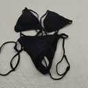 Tainehs Women's Sexy Halter Thong Bikini Tie Two Sides Bottom Triangle Bikini Swimsuits M